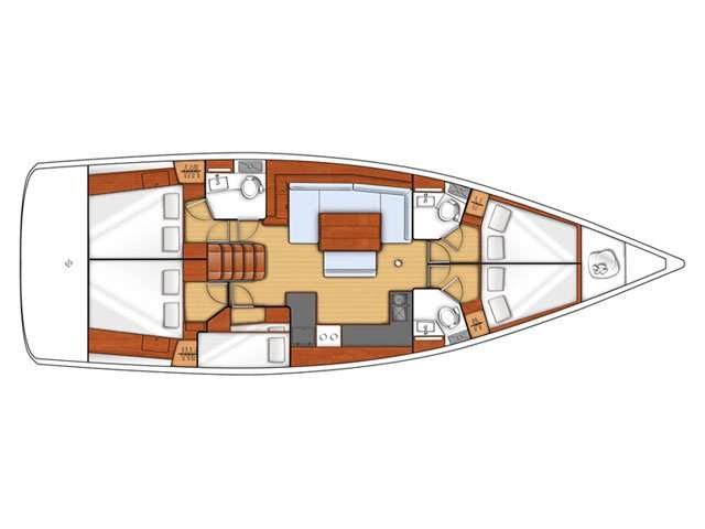 Piano della barca Oceanis 48
