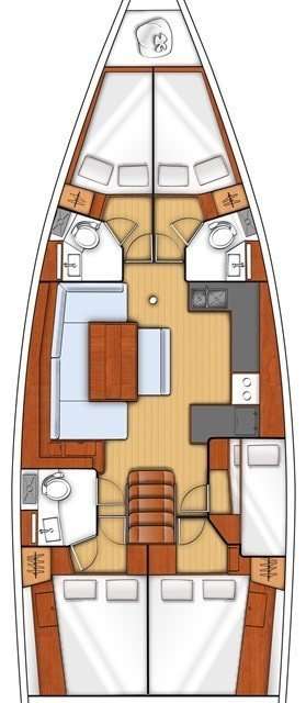 Piano della barca Oceanis 48