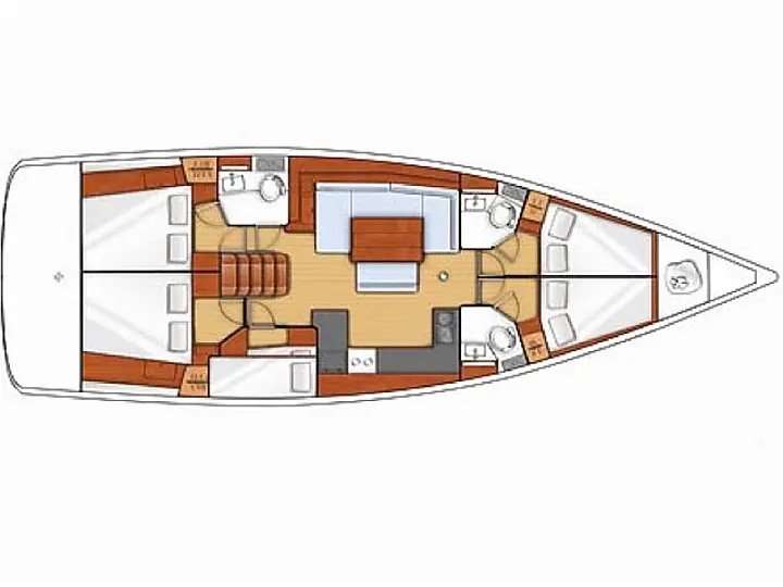 Distribución del barco Oceanis 48