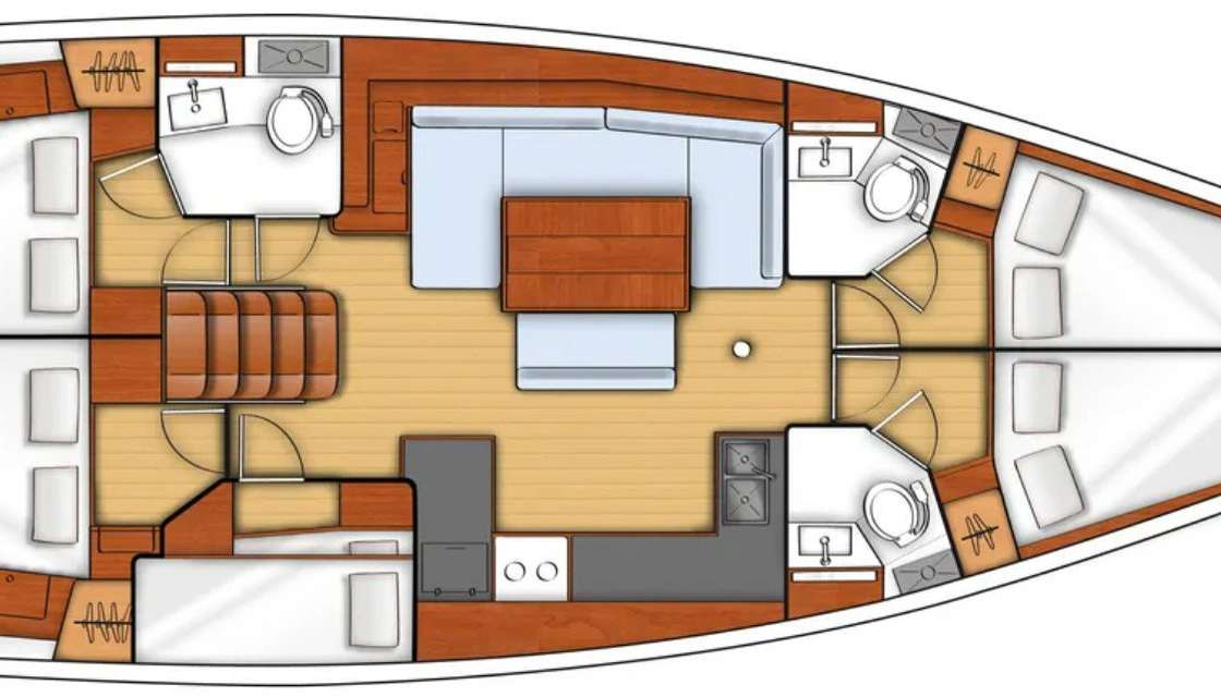 Distribución del barco Oceanis 48