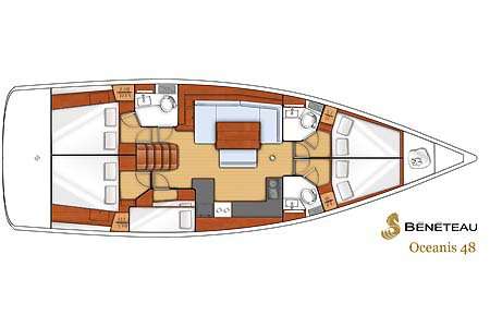 Distribución del barco Oceanis 48