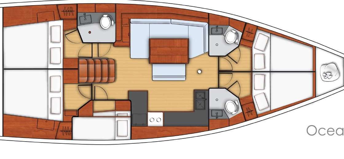 Distribución del barco Oceanis 48