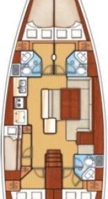 Distribución del barco Oceanis 50 Family