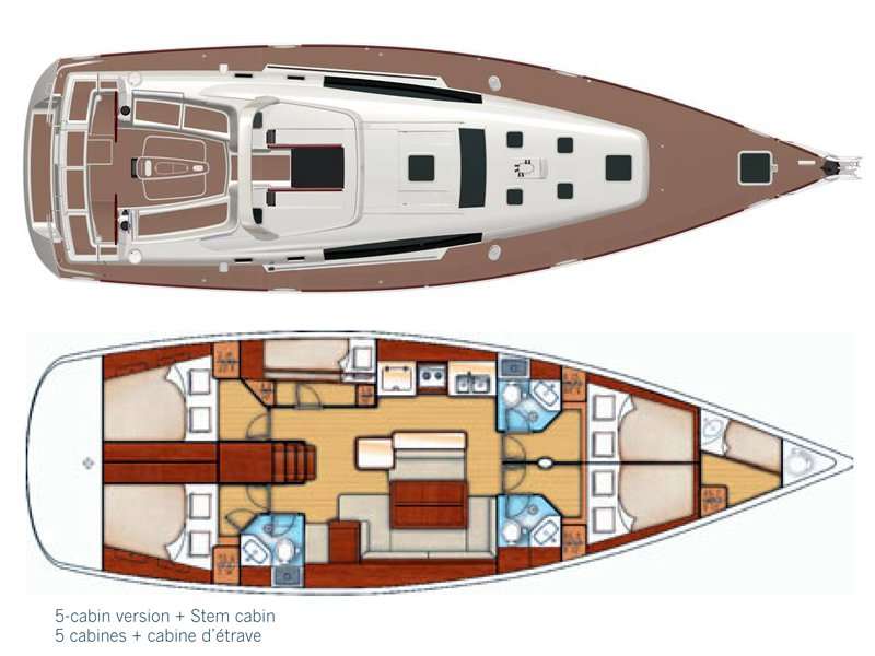 Distribución del barco Oceanis 50