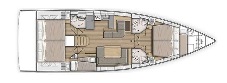 План яхты Oceanis 51.1