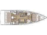 Layout of the boat Oceanis 51.1