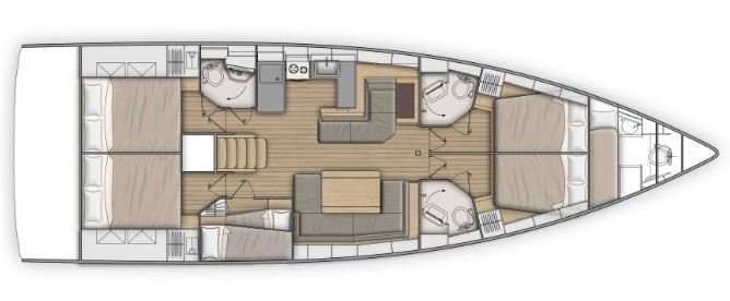 План яхты Oceanis 51.1