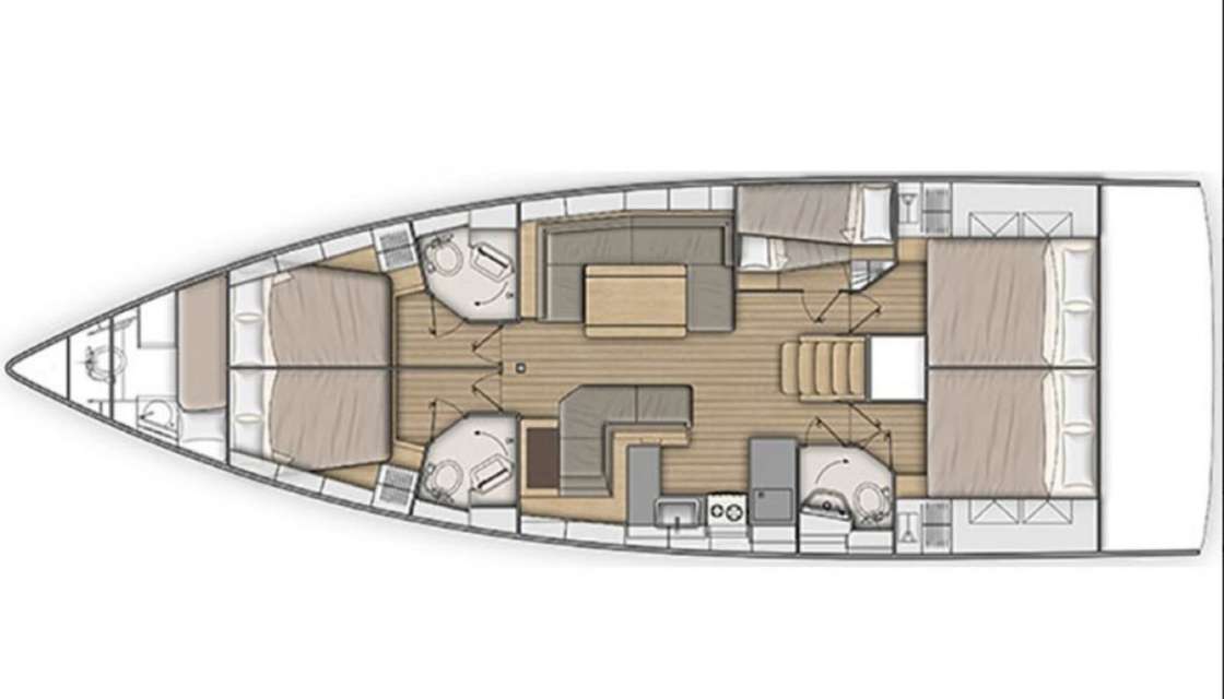 Piano della barca Oceanis 51.1