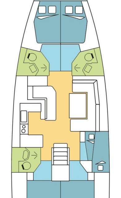 Distribución del barco Oceanis 51.1