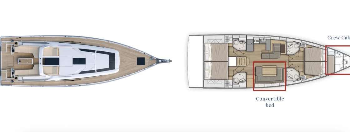 Layout of the boat Oceanis 51.1