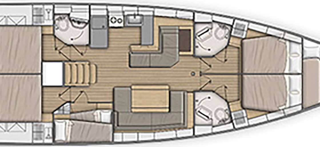 Plans du bateau Oceanis 51.1