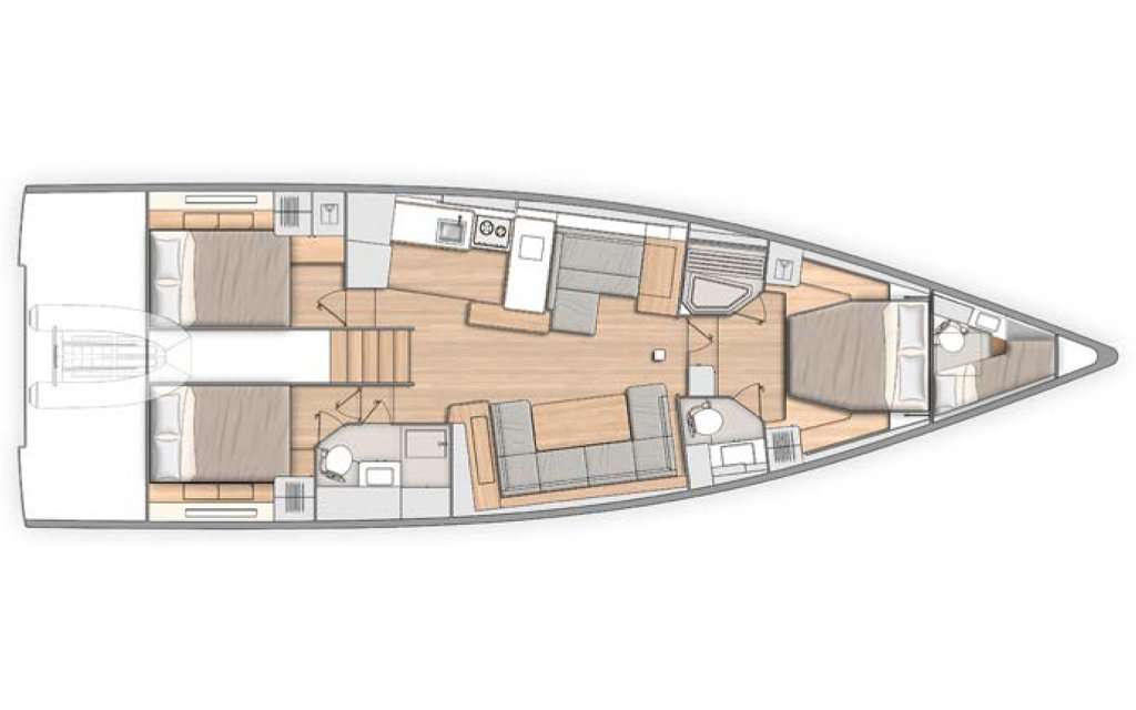 Distribución del barco Oceanis 54