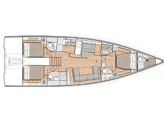 Distribución del barco Oceanis 54