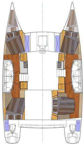 Layout of the boat Orana 44