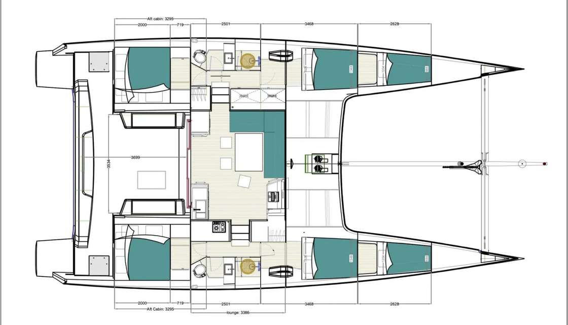 Distribución del barco ORC 57