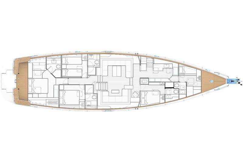 Distribución del barco Oyster 825