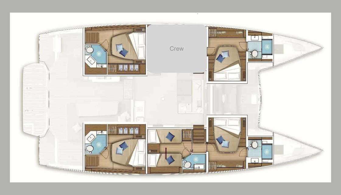 Layout of the boat Lagoon 55