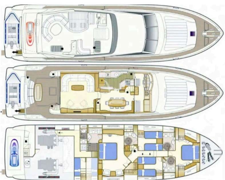 Layout of the boat Ferretti 780