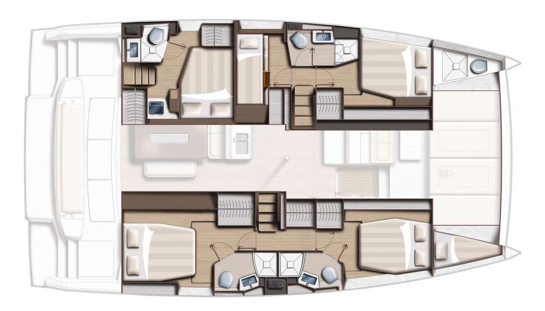 Layout of the boat Bali 4.6