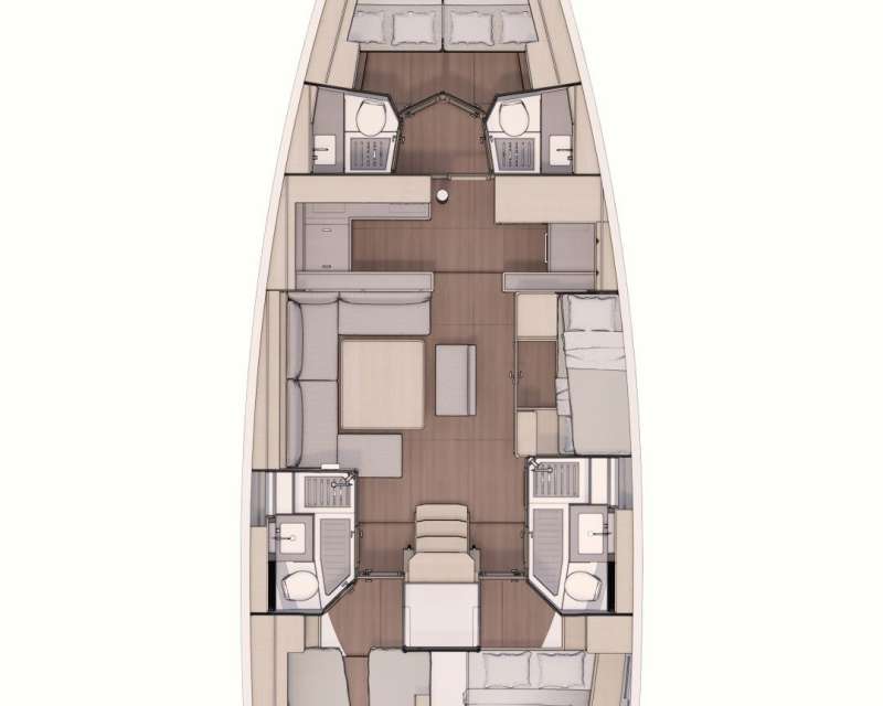 План яхты Dufour 530
