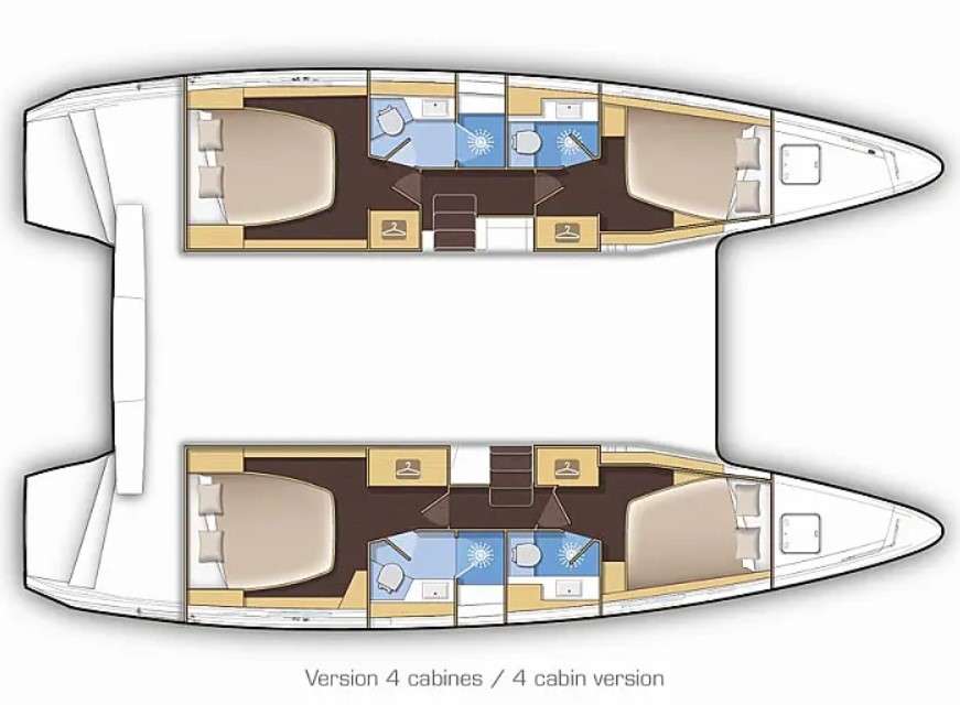 Distribución del barco Lagoon 42