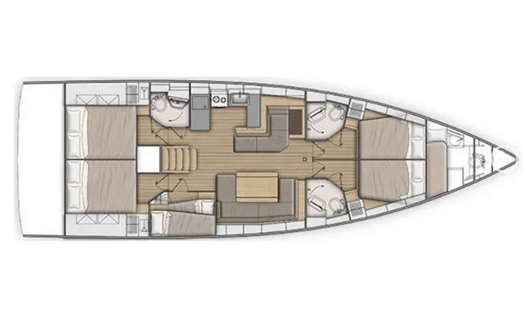 Distribución del barco Oceanis 51.1