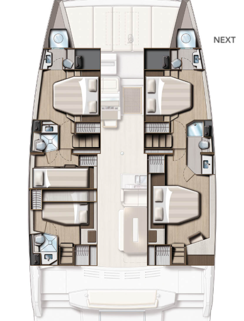 Layout of the boat Bali 4.8