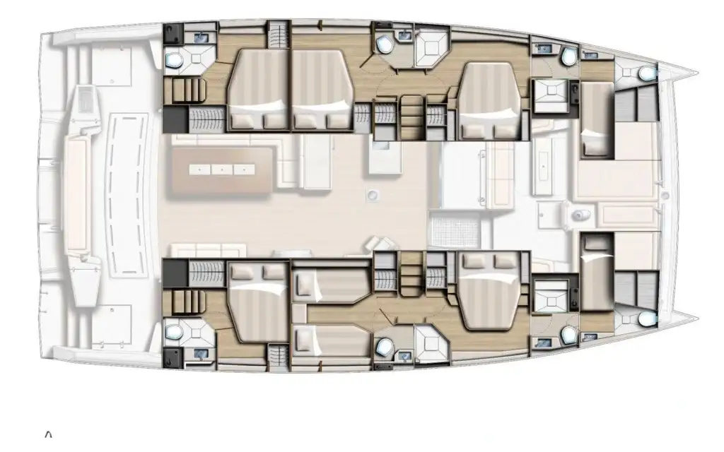 Distribución del barco Bali 5.4