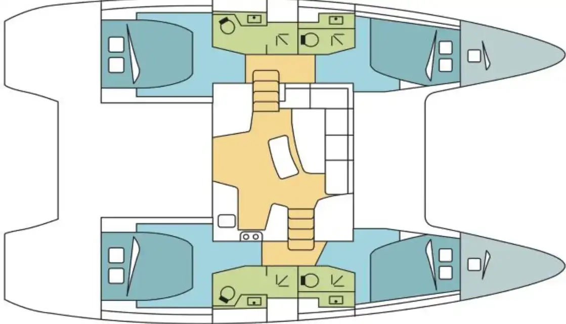 Distribución del barco Lagoon 42