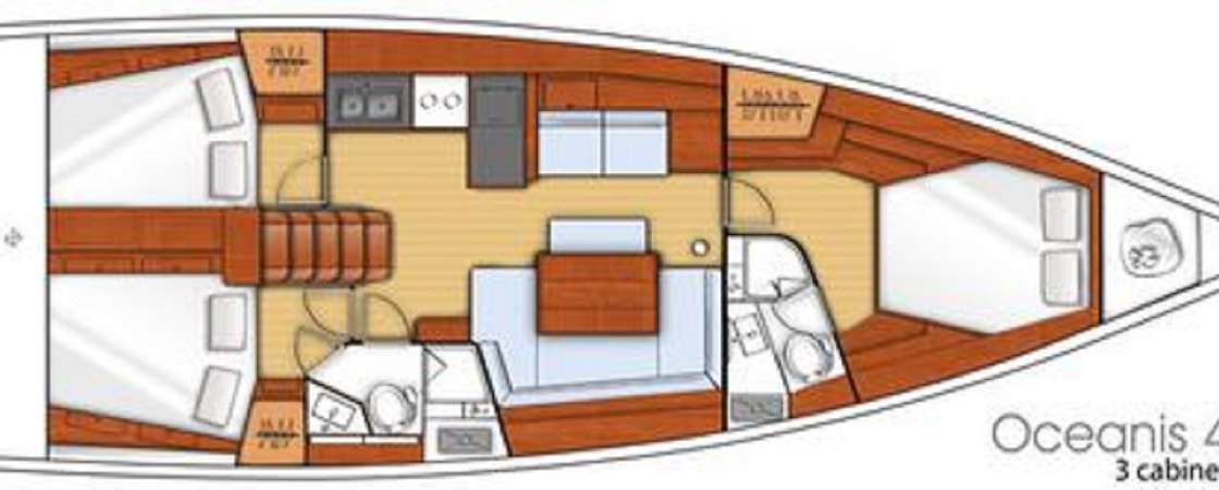 Distribución del barco Oceanis 45