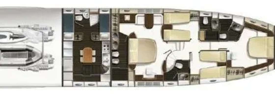 Layout of the boat Azimut 85