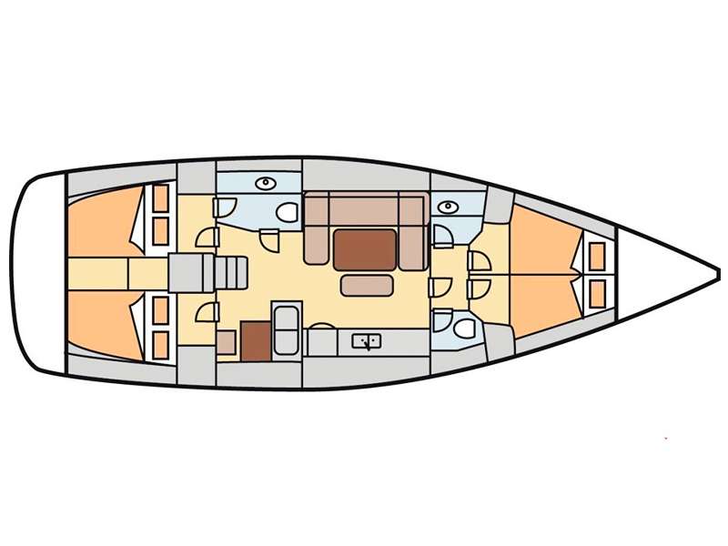 Distribución del barco Dufour 445