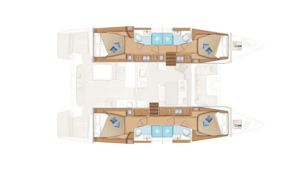 Layout of the boat Lagoon 46