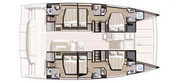 Layout of the boat Bali 4.8