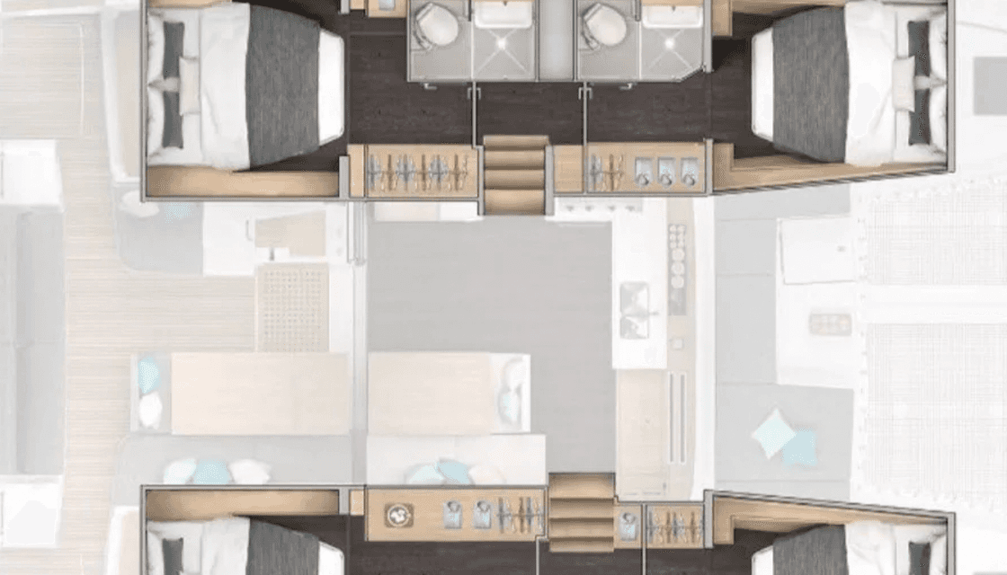 Layout of the boat Lagoon 43