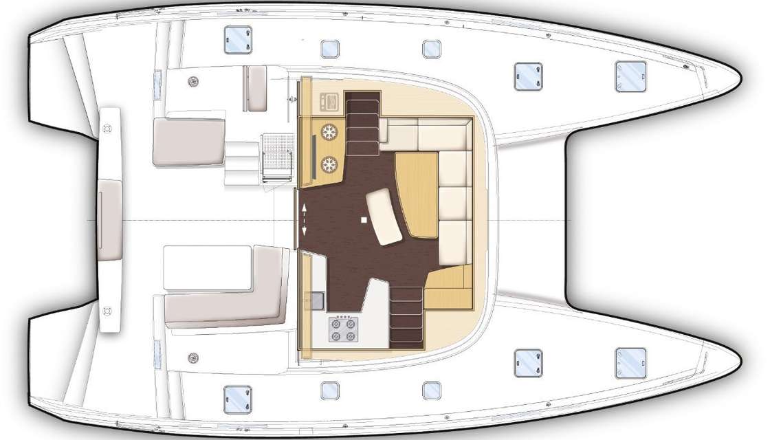 Layout of the boat Lagoon 42