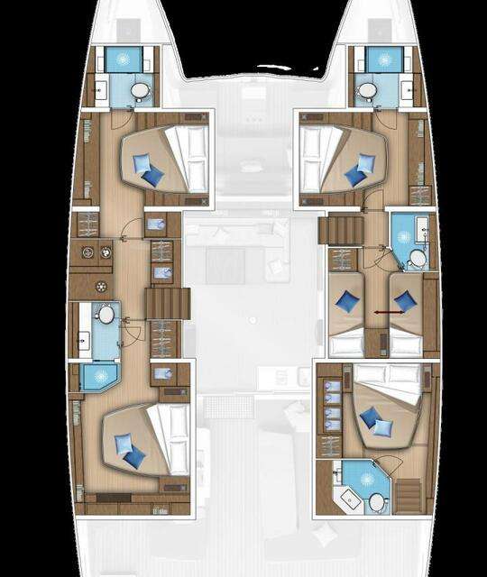 Distribución del barco Lagoon 55