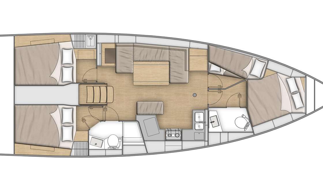 Layout of the boat Oceanis 40.1
