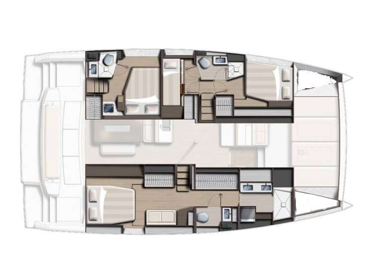 Layout of the boat Bali 4.6