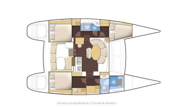 Layout of the boat Lagoon 380 S2