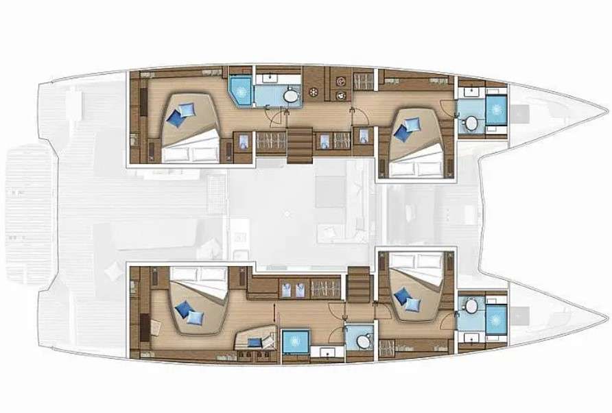 Layout of the boat Lagoon 55