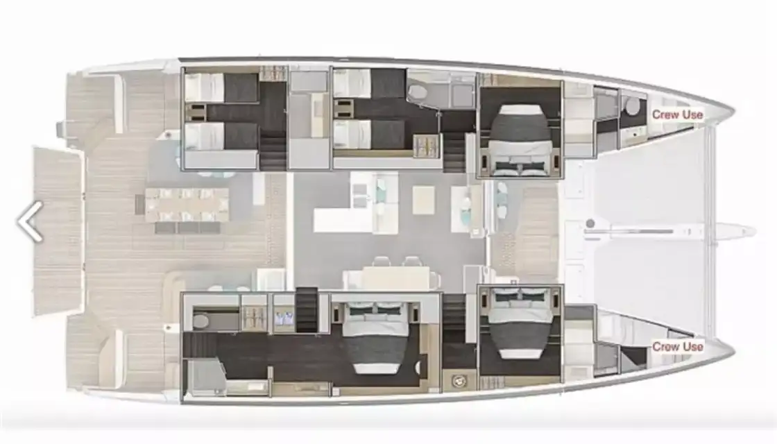Distribución del barco Lagoon 60