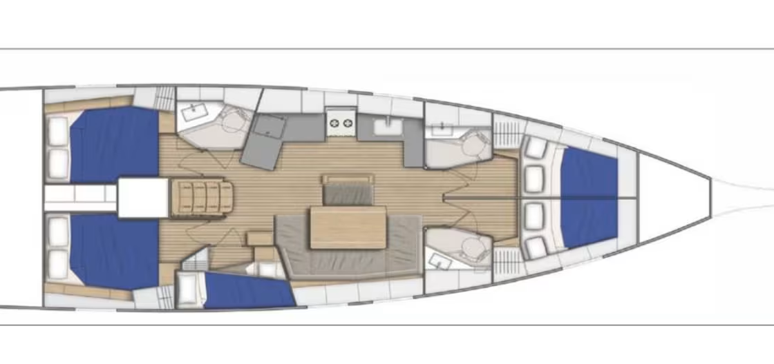 Distribución del barco Oceanis 46.1