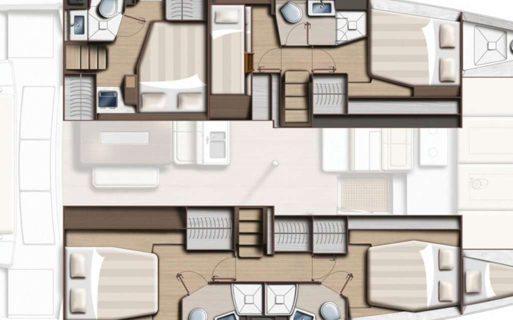 Layout of the boat Bali 4.8