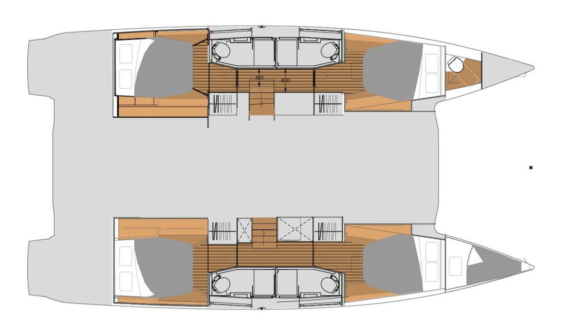 Distribución del barco Elba 45