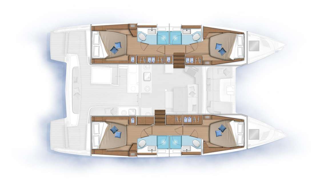 Layout of the boat Lagoon 46