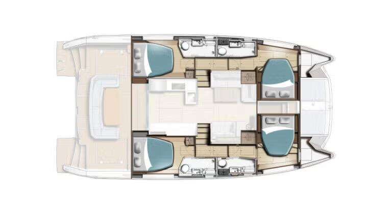 Layout of the boat Leopard 46 PC