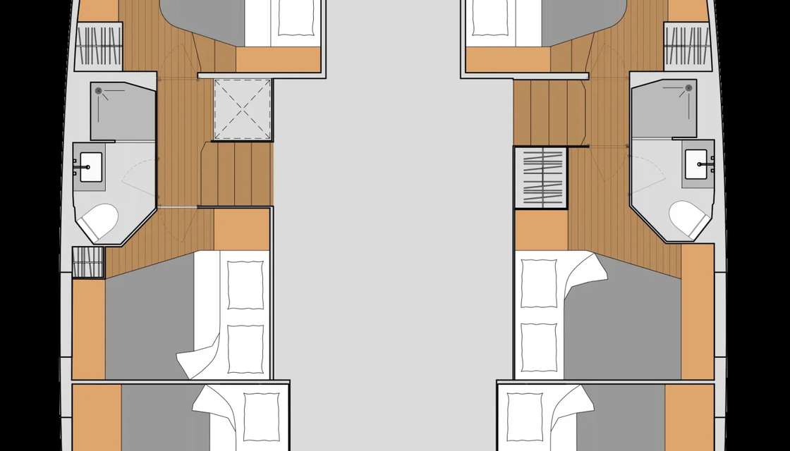 Layout of the boat Aura 51