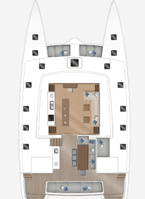 Distribución del barco Lagoon 620