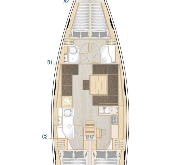 План яхты Hanse 458